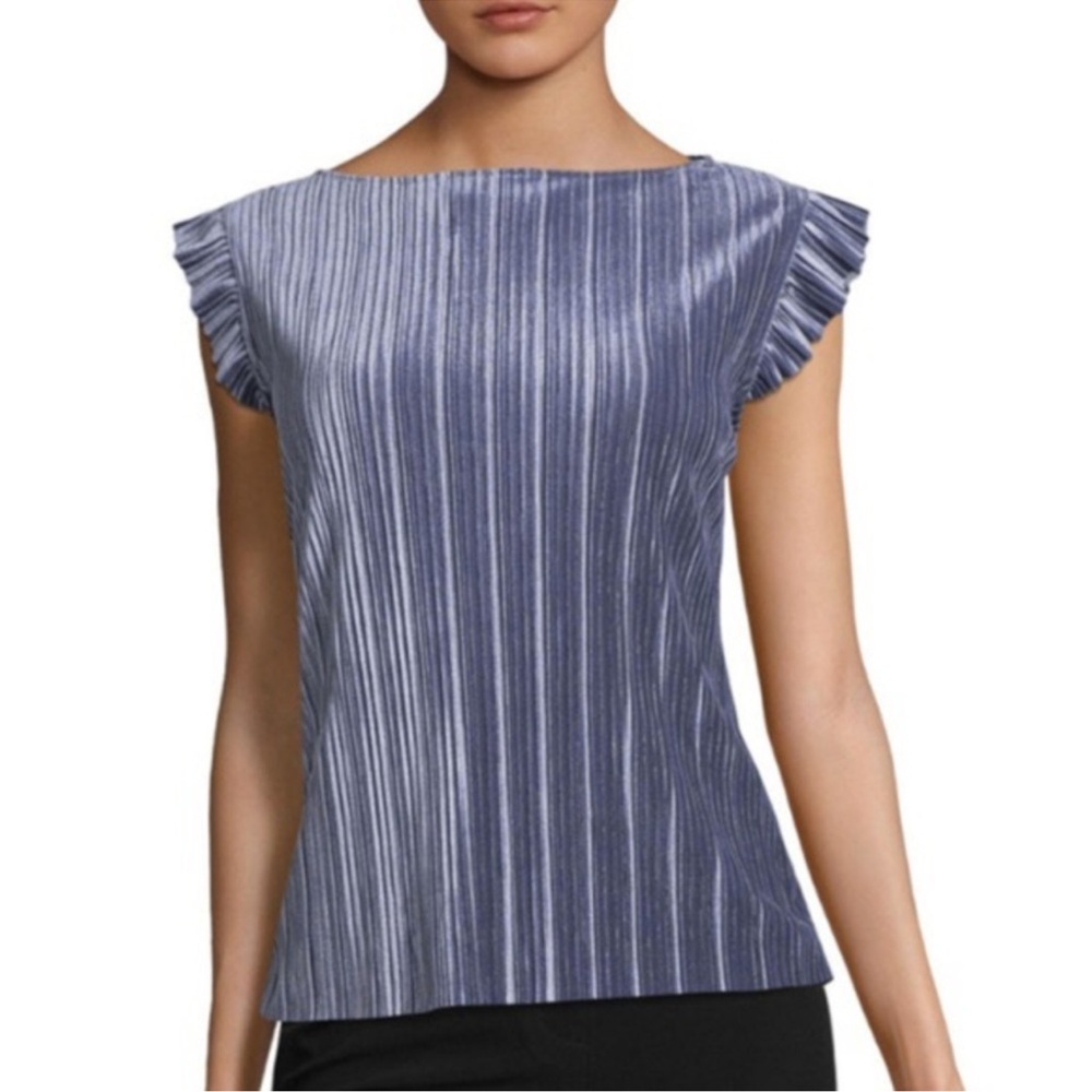 Worthington Navy Pleated Blouse